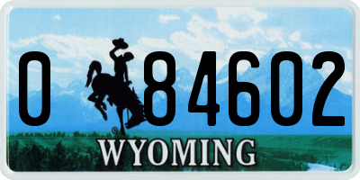 WY license plate 084602