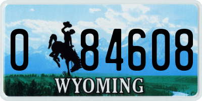 WY license plate 084608