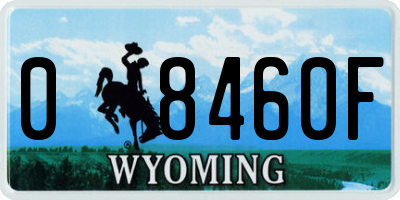 WY license plate 08460F
