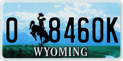 WY license plate 08460K