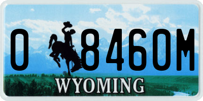 WY license plate 08460M