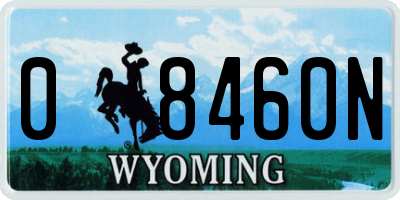 WY license plate 08460N