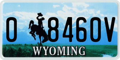 WY license plate 08460V