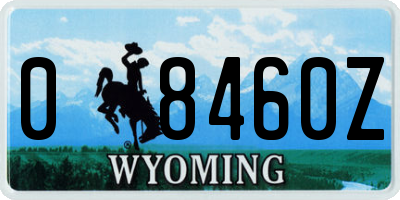 WY license plate 08460Z