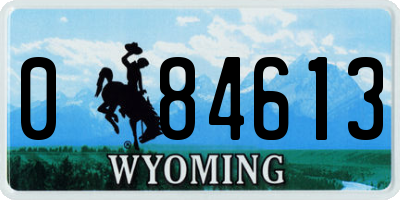 WY license plate 084613