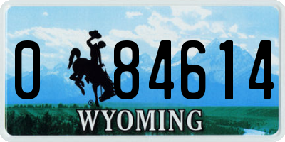 WY license plate 084614