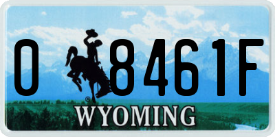 WY license plate 08461F