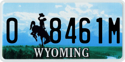 WY license plate 08461M