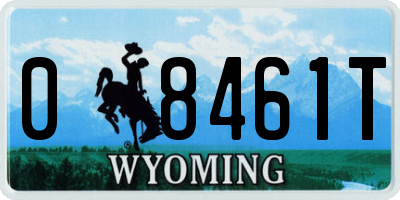 WY license plate 08461T