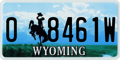 WY license plate 08461W
