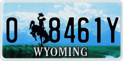 WY license plate 08461Y