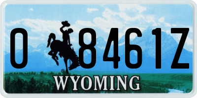 WY license plate 08461Z