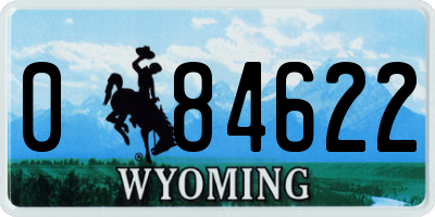 WY license plate 084622