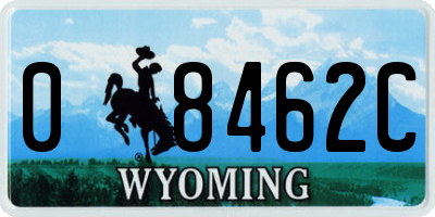 WY license plate 08462C
