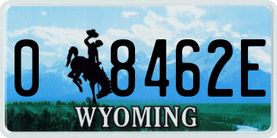 WY license plate 08462E