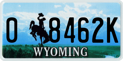 WY license plate 08462K