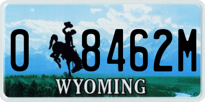 WY license plate 08462M