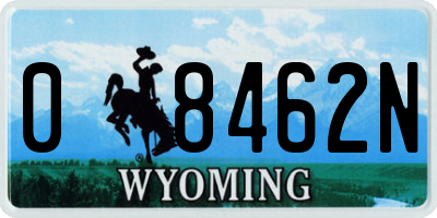 WY license plate 08462N