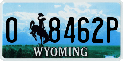 WY license plate 08462P
