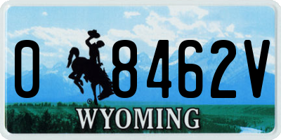 WY license plate 08462V