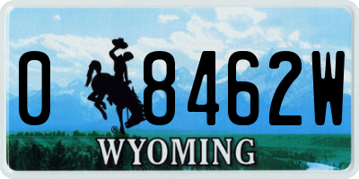 WY license plate 08462W