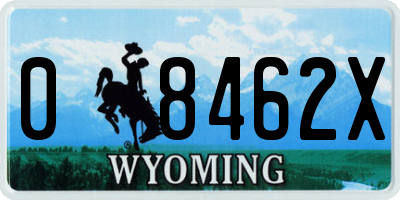 WY license plate 08462X