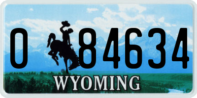 WY license plate 084634