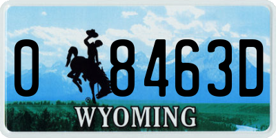 WY license plate 08463D