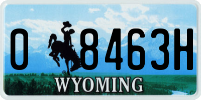 WY license plate 08463H