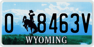 WY license plate 08463V