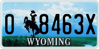 WY license plate 08463X