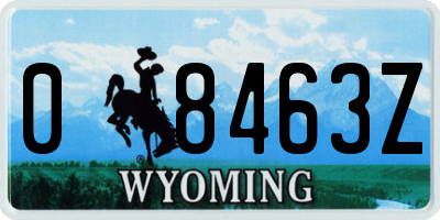 WY license plate 08463Z
