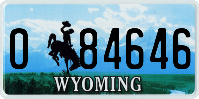 WY license plate 084646