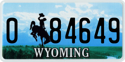 WY license plate 084649