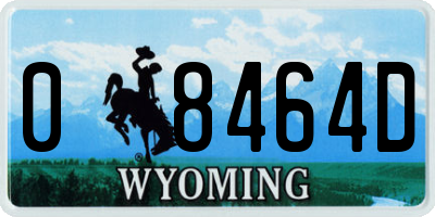 WY license plate 08464D