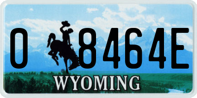 WY license plate 08464E