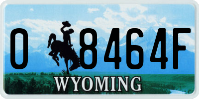 WY license plate 08464F