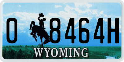 WY license plate 08464H