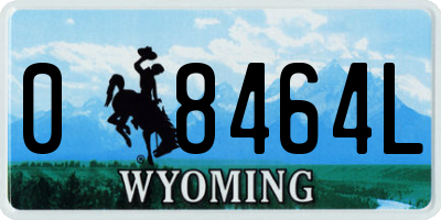 WY license plate 08464L