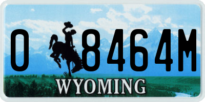 WY license plate 08464M