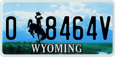 WY license plate 08464V