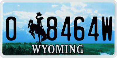 WY license plate 08464W