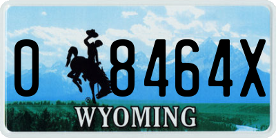 WY license plate 08464X