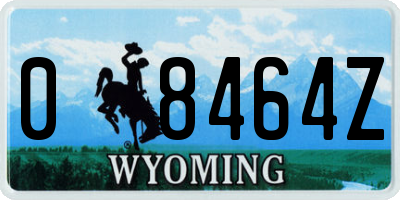 WY license plate 08464Z