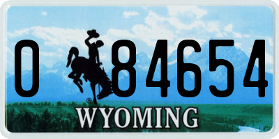 WY license plate 084654
