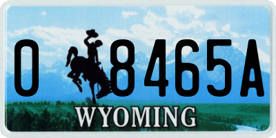 WY license plate 08465A