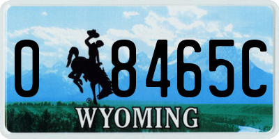WY license plate 08465C