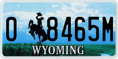 WY license plate 08465M
