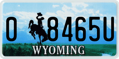 WY license plate 08465U