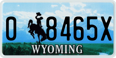 WY license plate 08465X